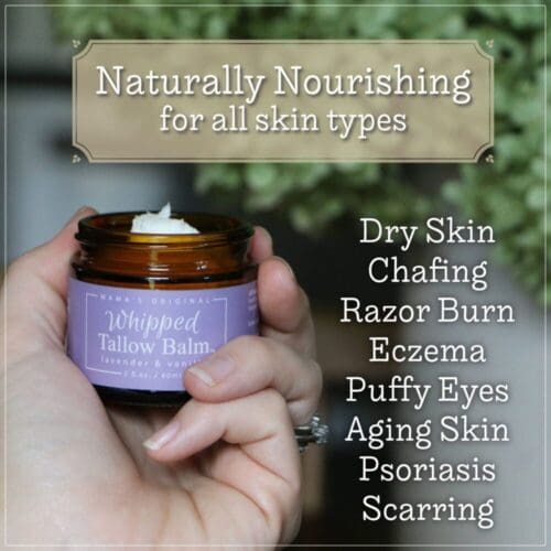 Handmade Whipped Tallow Balm - Naturally Nourishing Skincare for ALL Skin Types - Dry Skin Chafing Razor Burn Eczema Puffy Eyes Aging Skin Psoriasis Scarring